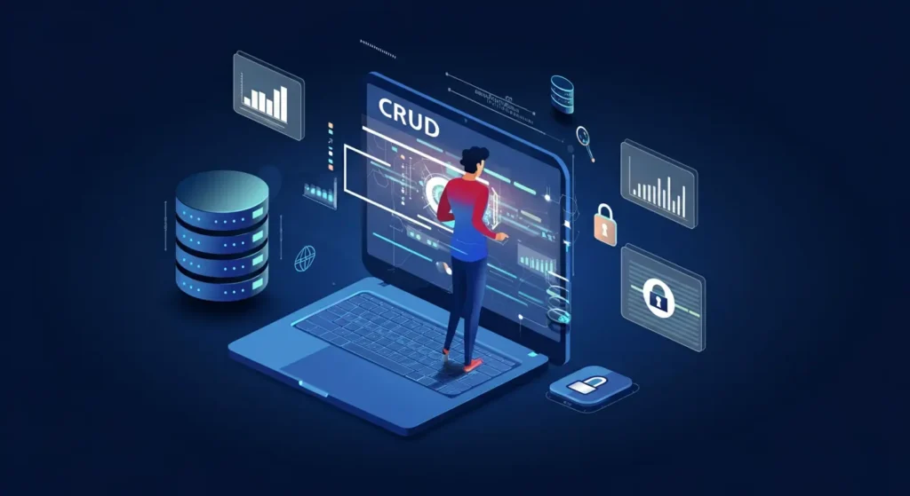 Developer creating CRUD web application with PHPRunner in 2025